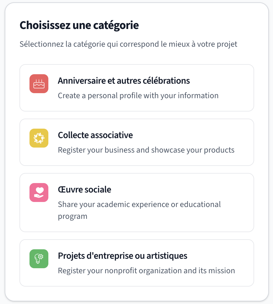 Choosing the project type
