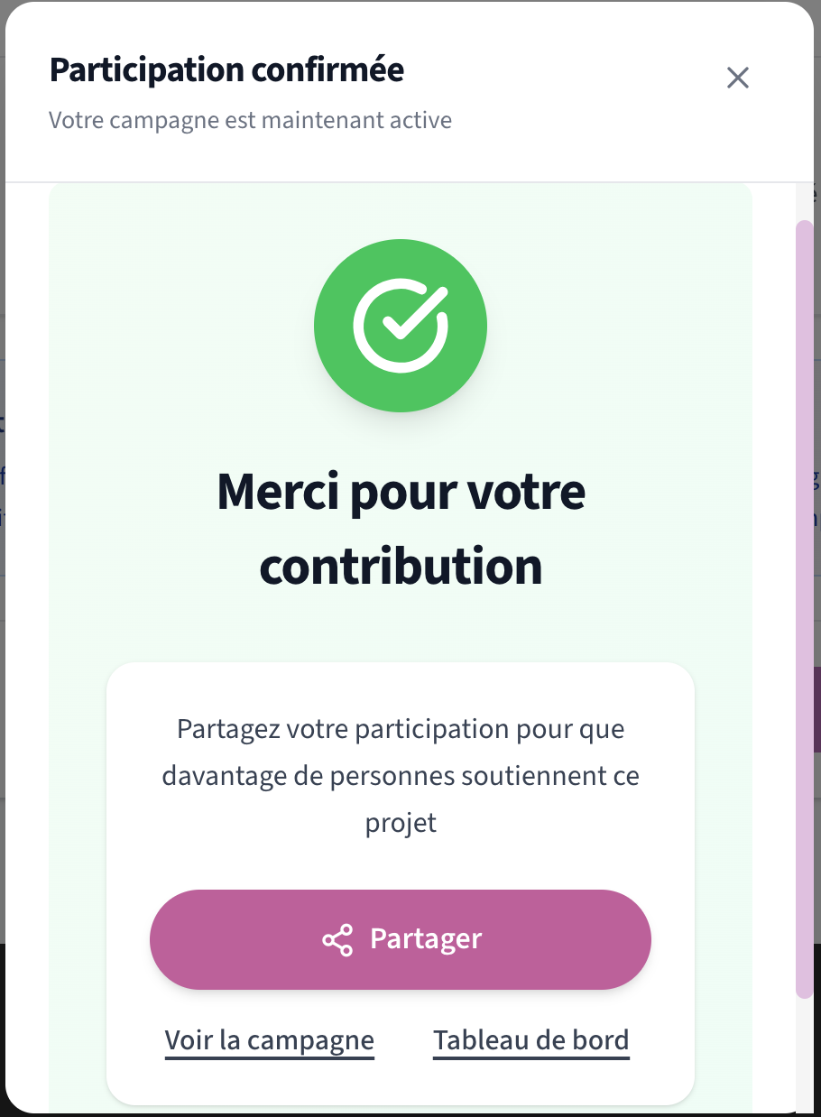 Participation confirmation