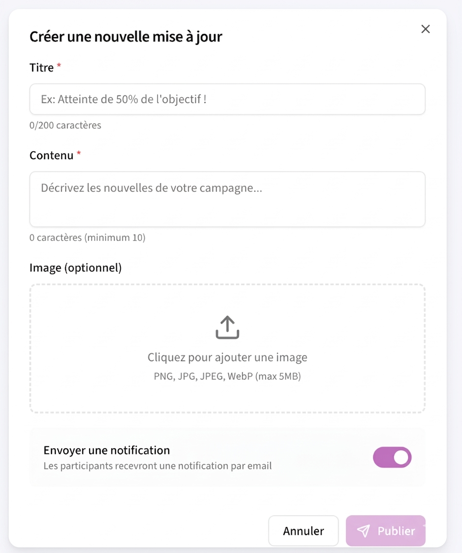 Update drafting form